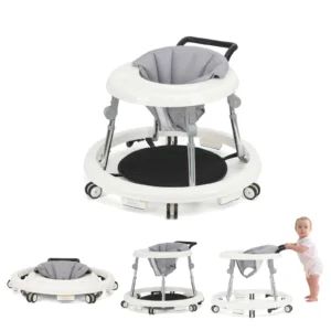 Foldable Walker with Wheels & Activity Tray