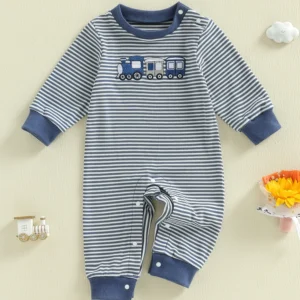 Toddler Boys Crewneck Loose Fit Romper
