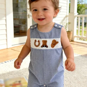 Baby Boy Romper Embroidered